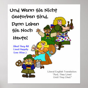 German Fairytale Happy Ending Octoberfest Poster