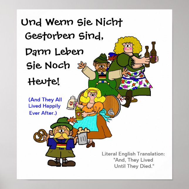 German Fairytale Happy Ending Octoberfest Poster (Front)