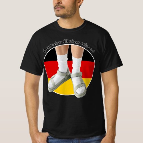 German Fashion Taste White Sock Sandals Stereotype T_Shirt