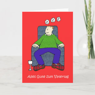 German Father's Day Sleeping Dad Card