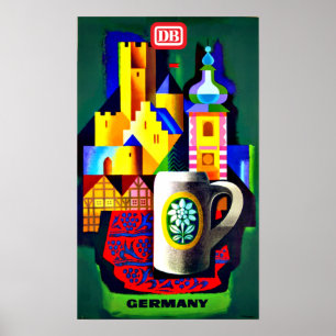 German Federal Railways Travel Poster