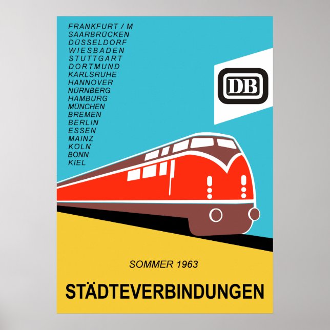 German Federal Railways vintage travel poster (Front)