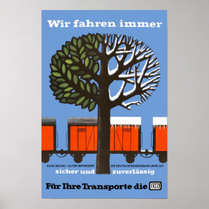 German Federal Railways vintage travel poster