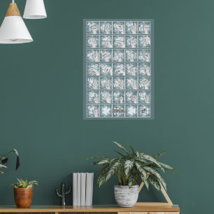 German Finger Alphabet 4 - petrol gray / Poster