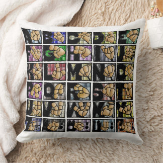 German Fingerspell 3 (2025) Throw Pillow