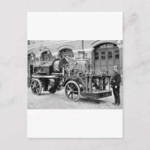 German Fire Engine, early 1900s Postcard