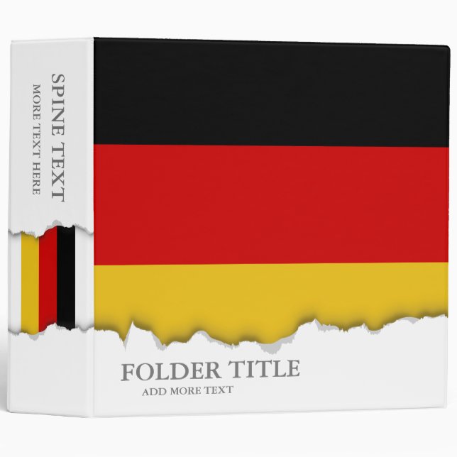 German Flag 3 Ring Binder (Front/Spine)