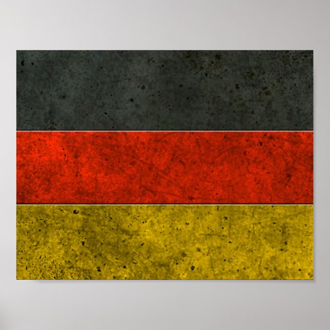 German Flag Aged Steel Effect Poster (Front)