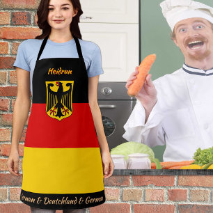 German Flag apron, Deutch, Germany Chefs kitchen Apron
