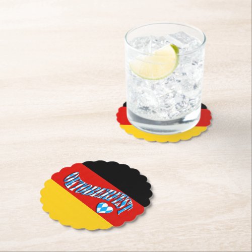 German Flag Beer Festival Oktoberfest Paper Coaster