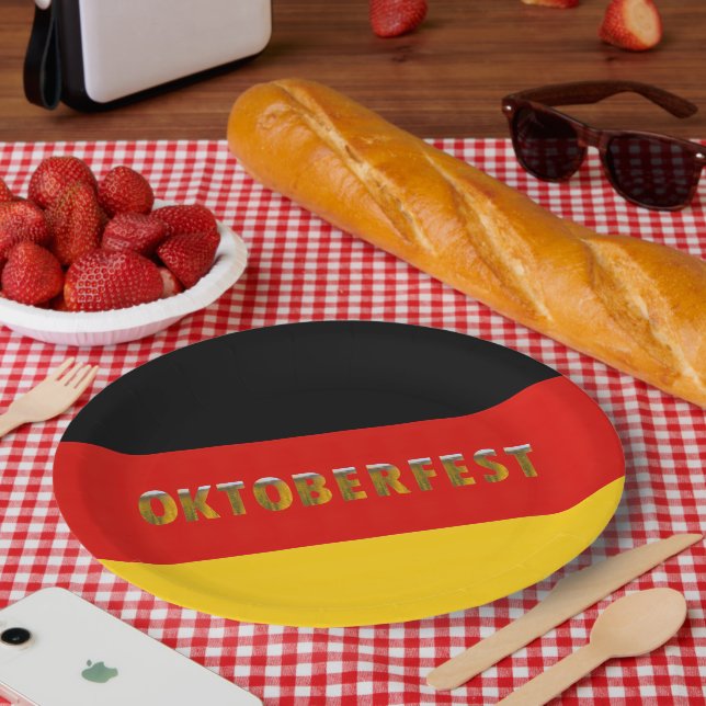 German Flag Beer Festival Oktoberfest Paper Plates (Picnic)