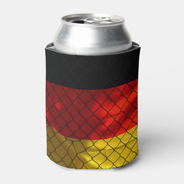 German Flag behind Chain Link Fence Can Cooler (Can Front)