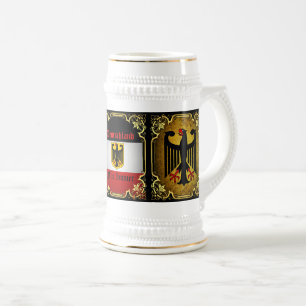 German flag, black eagle, Deutschland Für Immer 3 Beer Stein