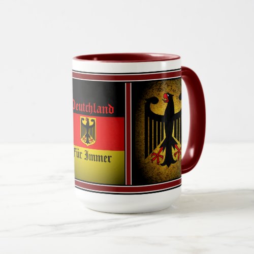 German flag black eagle Deutschland fur immer Mug