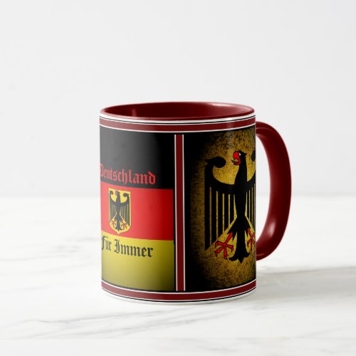 German flag black eagle Deutschland fur immer Mug