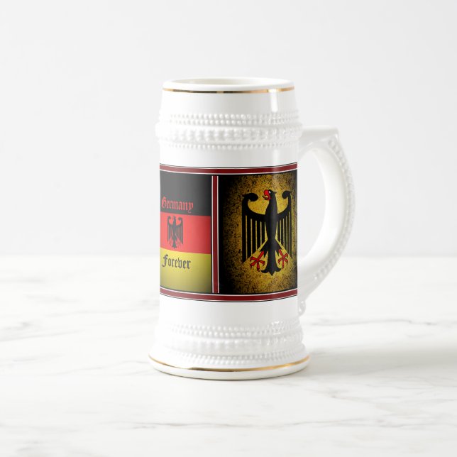 German flag, black eagle, Germany forever Beer Stein (Front Right)