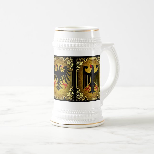German flag, black eagle, imperial double eagle beer stein (Front Right)
