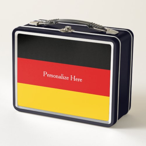 German Flag Black Red Gold Deutsche Flagge Metal Lunch Box
