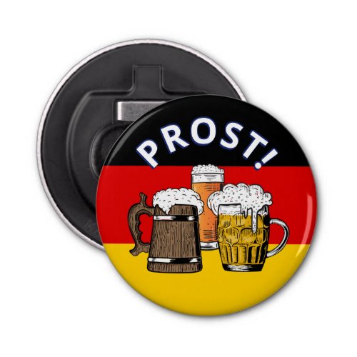 GERMAN FLAG Cartoon Three Beers PROST Bottle Opener