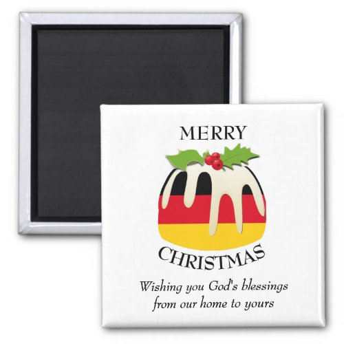 GERMAN FLAG Christmas Pudding Magnet