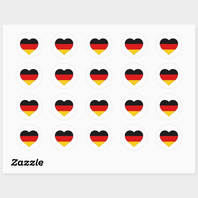 German Flag Classic Round Sticker (Sheet)