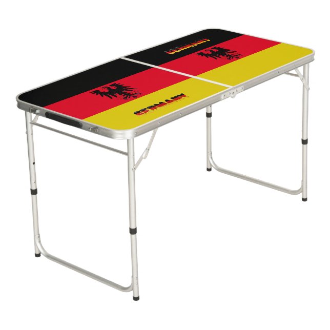 German flag-coat of arms beer pong table (Angled)