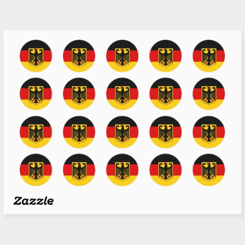 German flag  Coat of Arms Deutschlandsport fans Classic Round Sticker