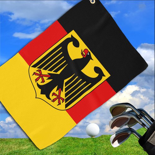 German flag  Coat of Arms Deutschlandsport fans Golf Towel