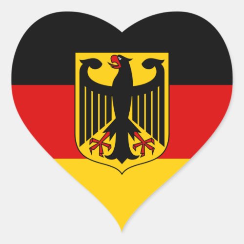 German flag  Coat of Arms Deutschlandsport fans Heart Sticker