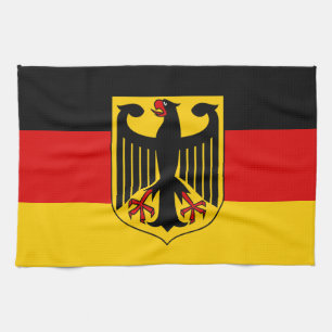 German flag & Coat of Arms, Deutschland/sport fans Kitchen Towel