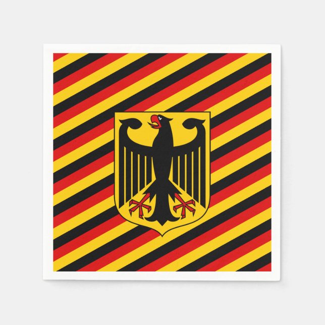 German flag & Coat of Arms, Deutschland/sport fans Napkins (Front)