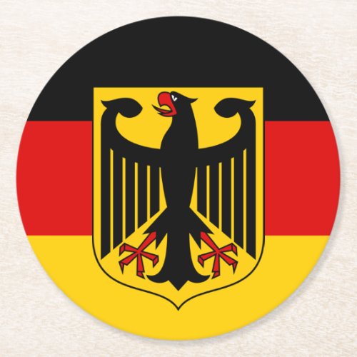 German flag  Coat of Arms Deutschlandsport fans Round Paper Coaster