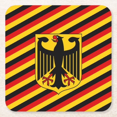 German flag  Coat of Arms Deutschlandsport fans Square Paper Coaster
