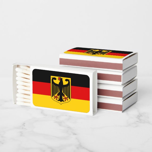 German Flag & Coat of Arms, Flag of Germany Matchboxes (Stacked)