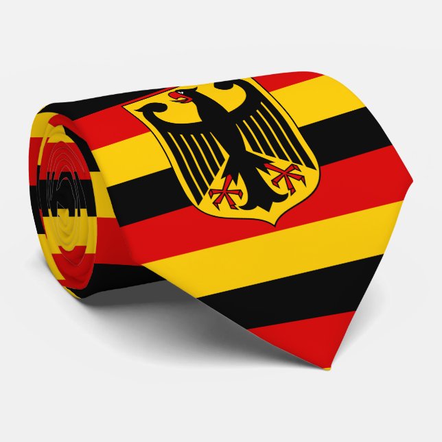 German Flag & Coat of Arms, Flag of Germany Neck Tie (Rolled)