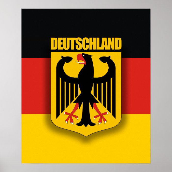 German Flag & Coat of Arms Poster