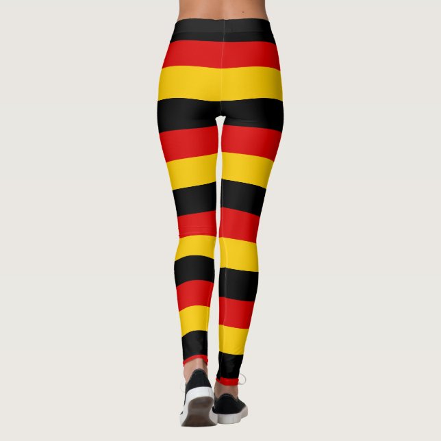 German Flag Colors Black Red Gold Leggings (Back)