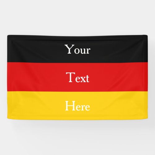 German Flag Colors Black Red Gold Personalized Banner