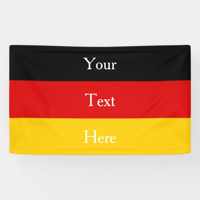 German Flag Colors Black Red Gold Personalized Banner (Horizontal)