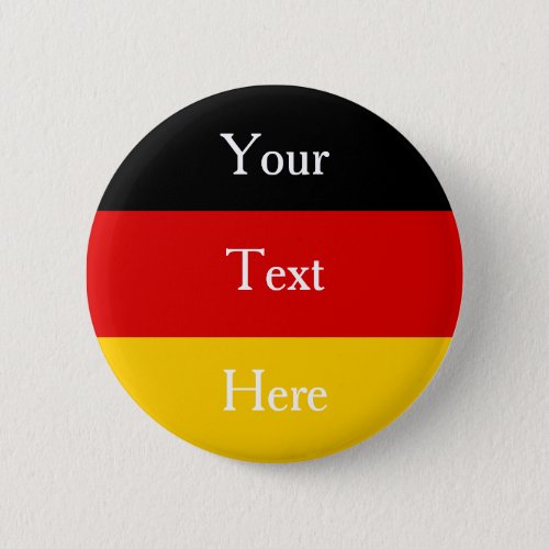 German Flag Colors Black Red Gold Personalized Button