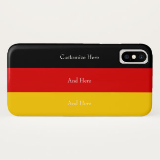 German Flag Colors Black Red Gold Personalized iPhone X Case