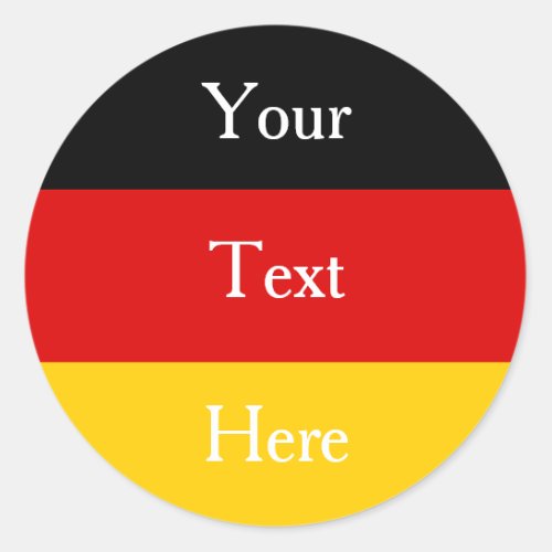 German Flag Colors Black Red Gold Personalized Classic Round Sticker