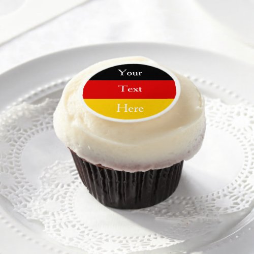 German Flag Colors Black Red Gold Personalized Edible Frosting Rounds