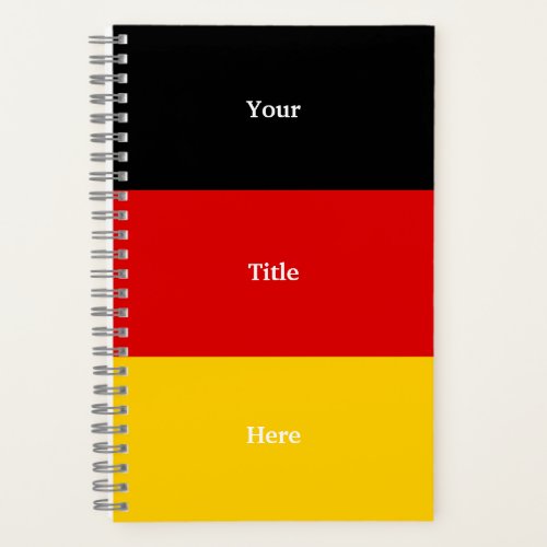 German Flag Colors Black Red Gold  Personalized No Notebook