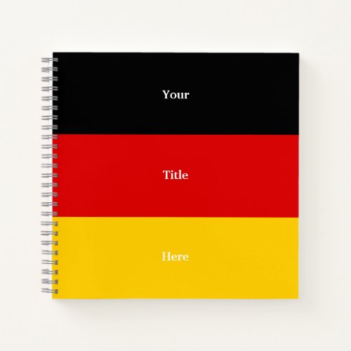 German Flag Colors Black Red Gold  Personalized Notebook