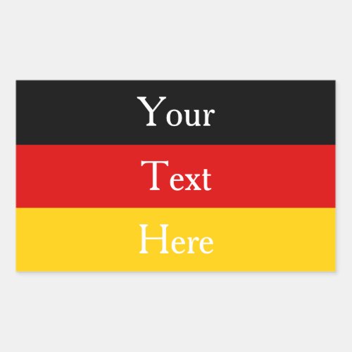 German Flag Colors Black Red Gold Personalized Rectangular Sticker