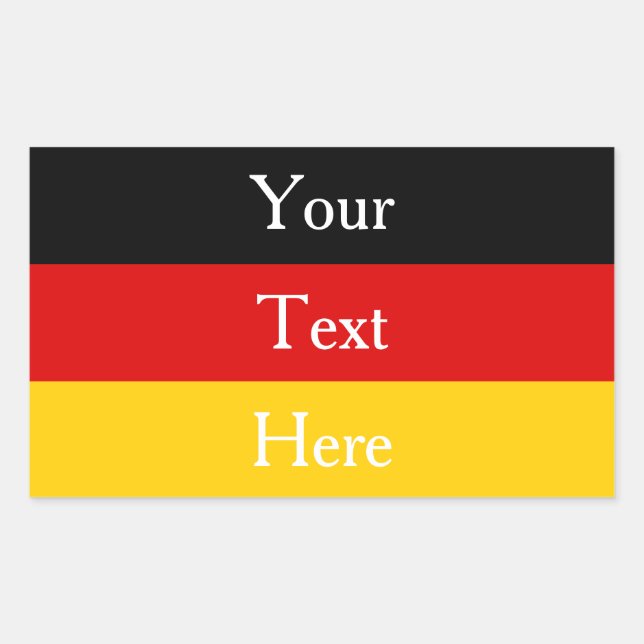 German Flag Colors Black Red Gold Personalized Rectangular Sticker (Front)