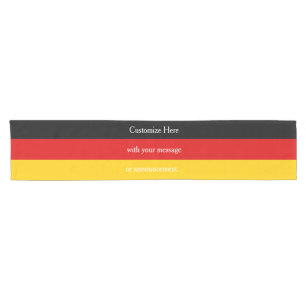 German Flag Colors Black Red Gold Personalized Short Table Runner