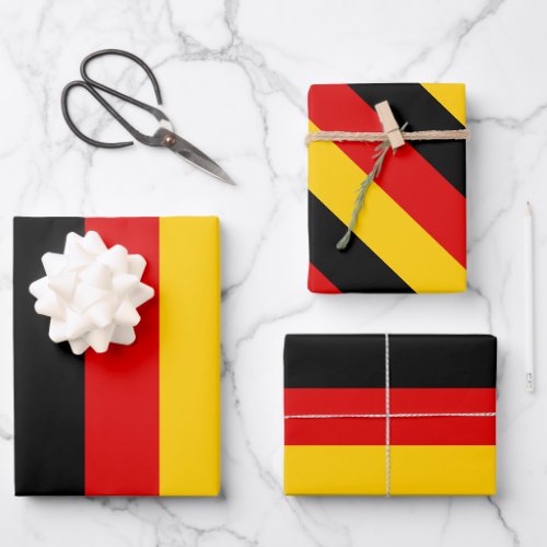German Flag Colors Black Red Gold  Wrapping Paper 