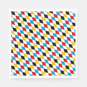 German Flag Colors Blue Diamonds Oktoberfest Napkins